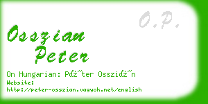 osszian peter business card